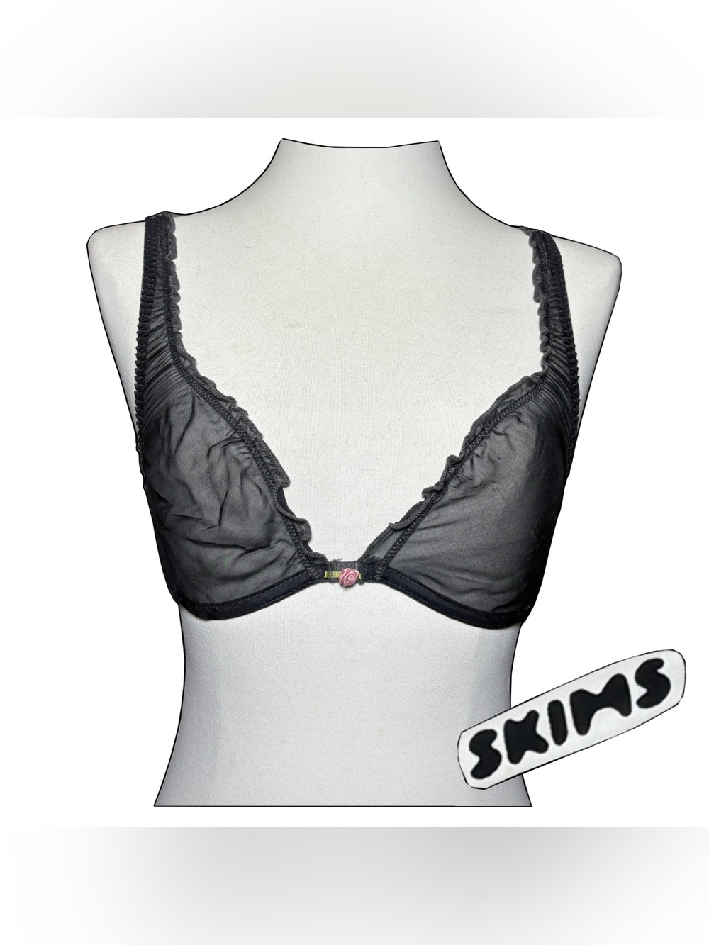 NWT SKIMS Romance Lace Unlined Plunge Bra